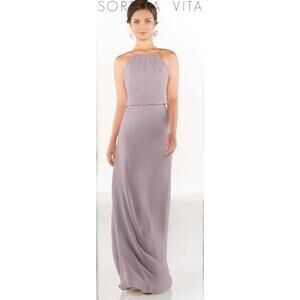 Sorella Vita Dusty Lavender Purple Maxi Chiffon Blouson Bridesmaid Dress 8872 28
